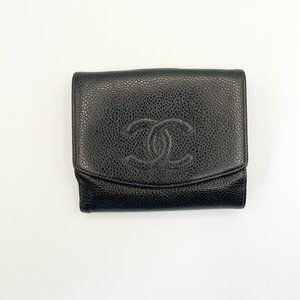 Chanel caviar compact wallet